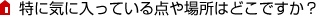 特に気に入っている点や場所はどこですか？